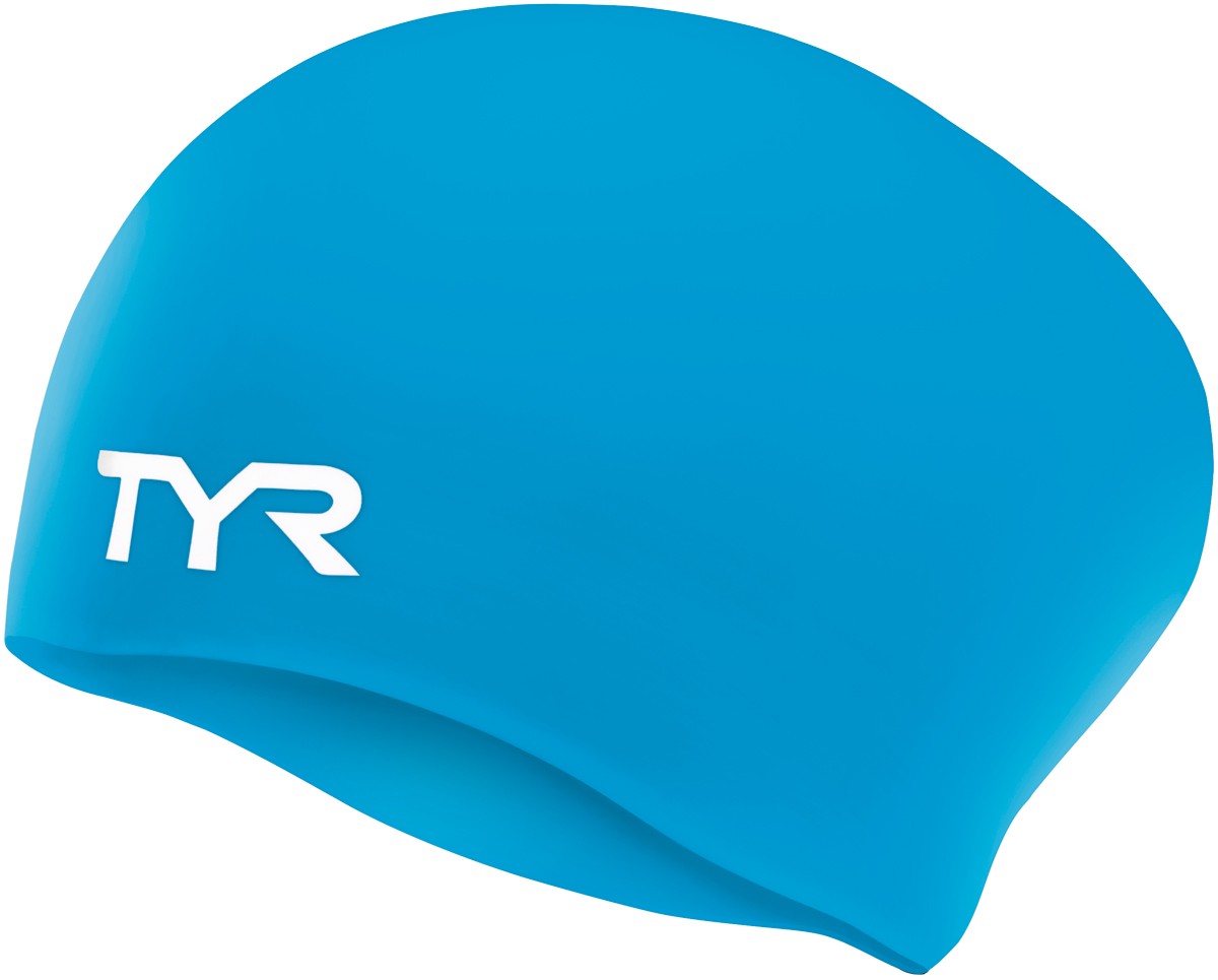 TYR Swim Long Hair Silicone Cap (BLUE (420))