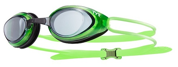 TYR Blackhawk Racing Swimming Goggles (Smoke/Fl. Green/Black (085))