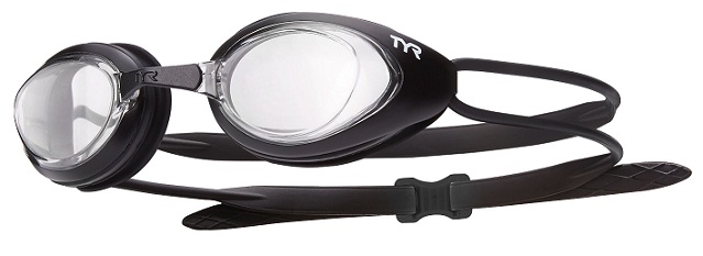 TYR Blackhawk Racing Swimming Goggles (Clear/Matte Black/Black (103))