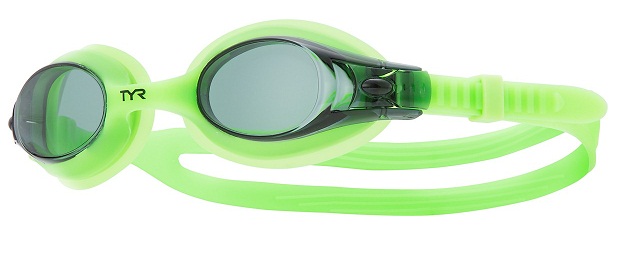 TYR Kid's Swimple Goggles (Smoke/Fluo Green (085))