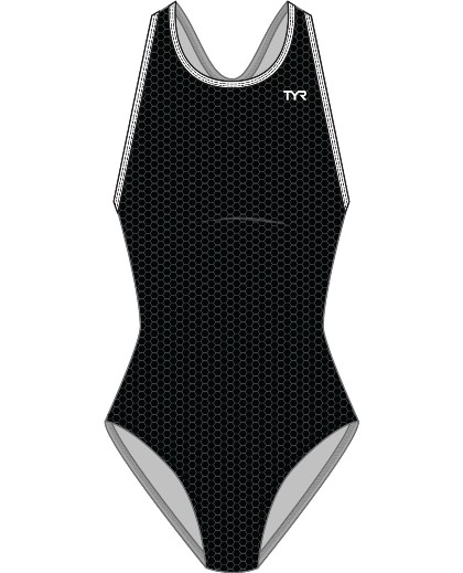 TYR Girls Hexa Maxfit Swimsuit (Black/White (060))