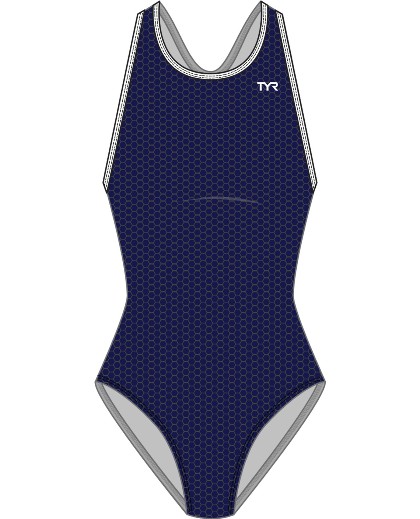 TYR Girls Hexa Maxfit Swimsuit (Navy/White (408))