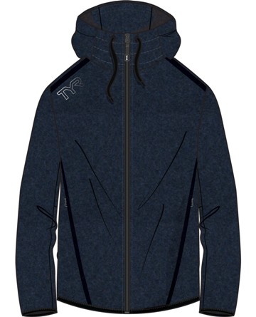 TYR Elite Team Full Zip Hoodie ( Heather Navy (238))