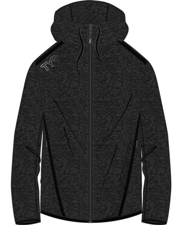 TYR Men's Elite Team Full Zip Hoodie (Heather Black (237))