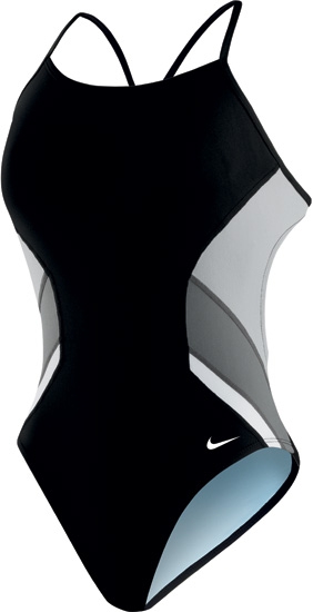 NIKE SWIM Poly Team Splice Cut-Out Tanks (Black (001))