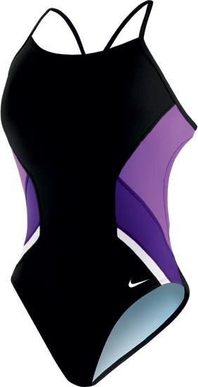 NIKE SWIM Poly Team Splice Cut-Out Tank (Grape Ice (554))