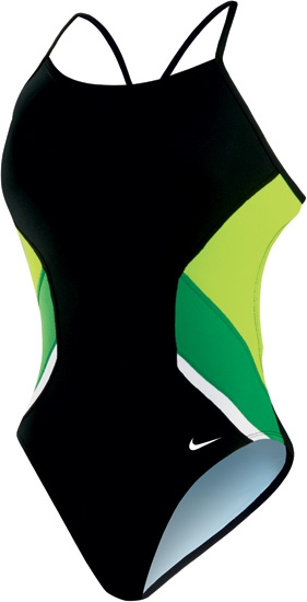 NIKE SWIM Poly Team Splice Female swim Cut-Out Tank (Court Green (313))