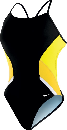 NIKE SWIM Poly Team Splice Cut-Out Tanks (Varsity Maize (705))