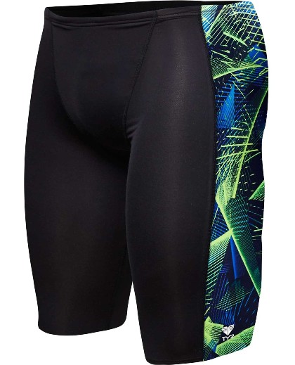 TYR Men's Axis Hero Jammer Swimsuit (BLUE/GREEN (487))