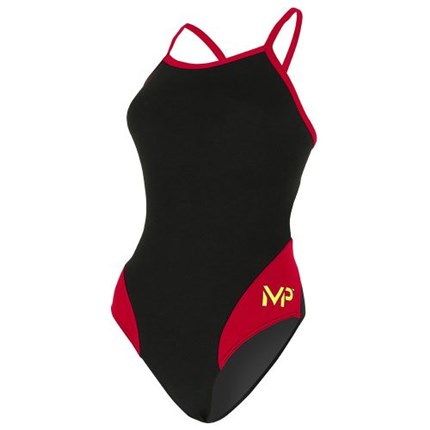 AQUA SPHERE Mid Back Splice Swimsuit (Black/Red (106))