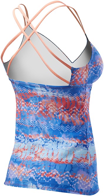 TYR Women's Emerald Lake Cascade Cross Tankini (Coral/Blue (898))