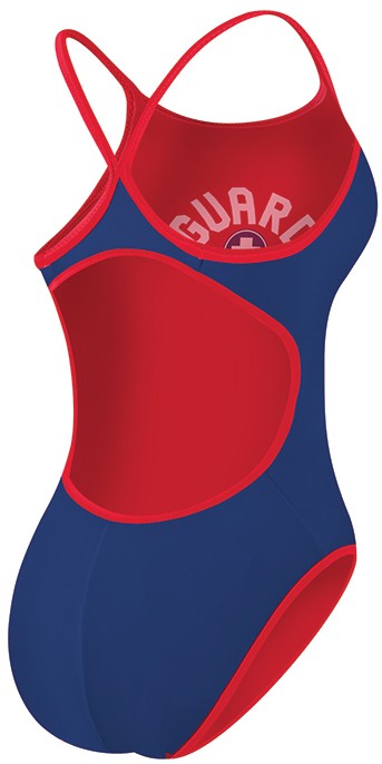 TYR Women's Guard Durafast Lite Diamondfit Reversible Swimsuit (Red/Navy (642))