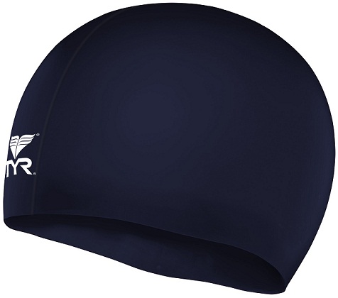 TYR Wrinkle Free Junior Silicone Swim Cap (Navy (401))