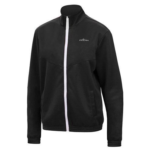 DOLFIN Unisex Black Full Zip Warm Up Jacket WUJ02D