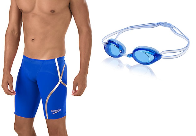 SPEEDO Fastskin LZR Racer X Jammer With Vanquisher 2.0 Goggle Bundle(Random Color will be ship out) bundle7050600