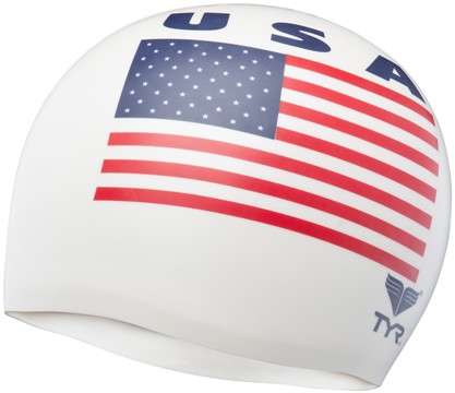 TYR USA Silicone Swim Cap (White (100))