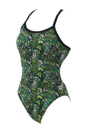 ARENA Waternity Graffiti Female Light Tech Back Adult (Kelly Green(62))