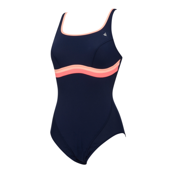 Aqua Sphere Naiad Nazca Female Round Back Swimsuit SW017 (Navy Blue/Pink)