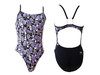 BLUESEVENTY Female Loop Dot Swimsuit (Black/White/Purple)