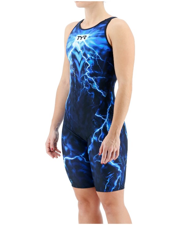 TYR Womens Oblivion Venzo Phantom Closed Back Swimsuit (Blue (420))